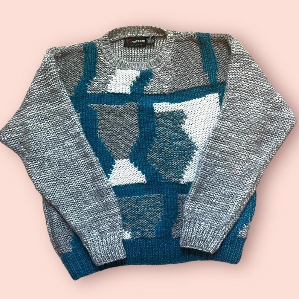 Vintage 90s soft chunky abstract sweater
